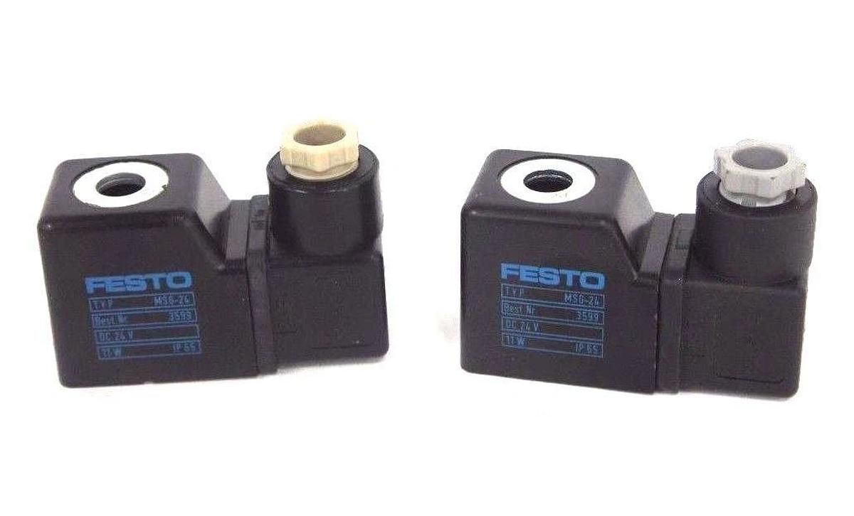 LOT OF 2 NEW FESTO MSG-24 SOLENOID COILS 3599, 24VDC, 11W