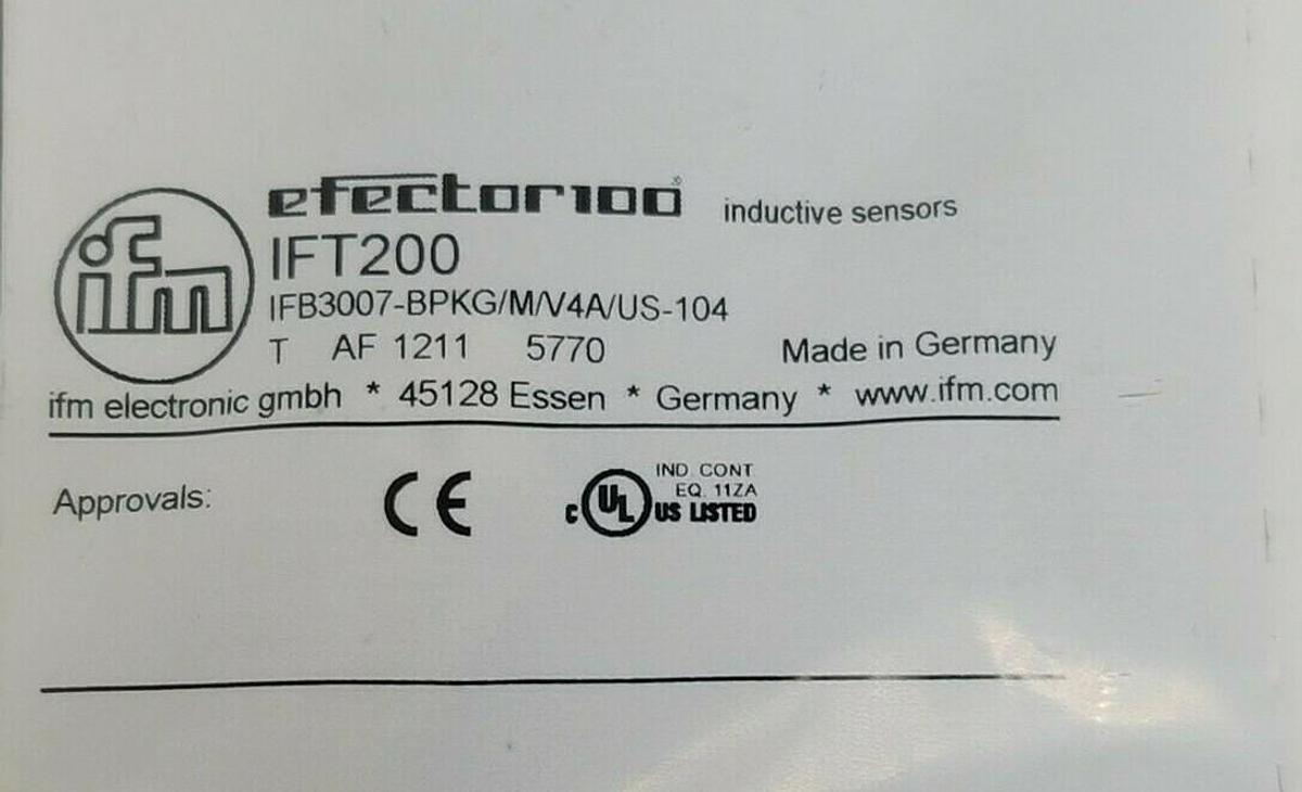 NEW IFM EFECTOR IFB3007-BPKG/M/V4A/US-104 SENSOR IFT200