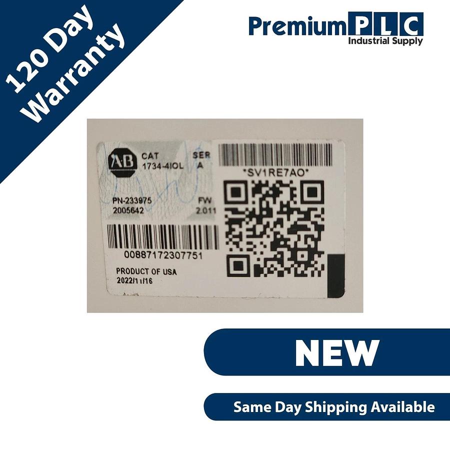 Used NEW ALLEN BRADLEY 1734-4IOL /A POINT I/O 4-CHANNEL IO-LINK MASTER MODULE 2022