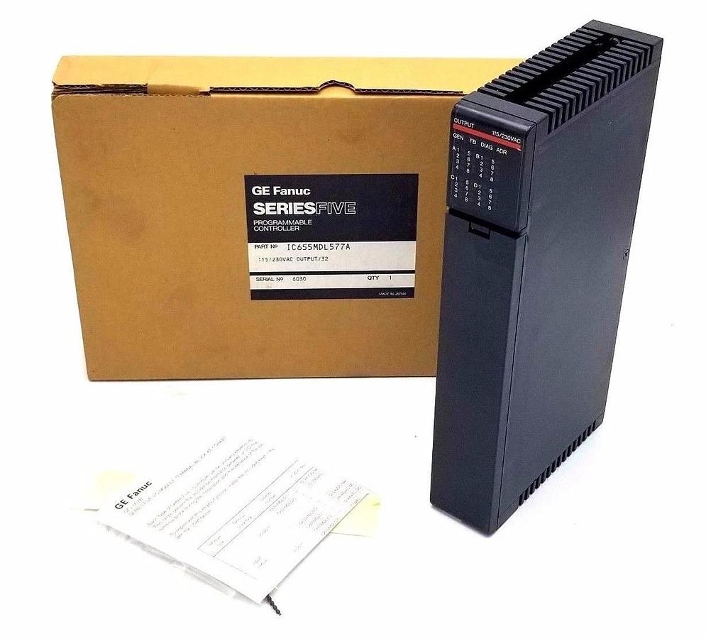 Used NIB GE FANUC IC655MDL577A SER. FIVE 32PT OUTPUT MODULE 115/230VAC IC655MDL577