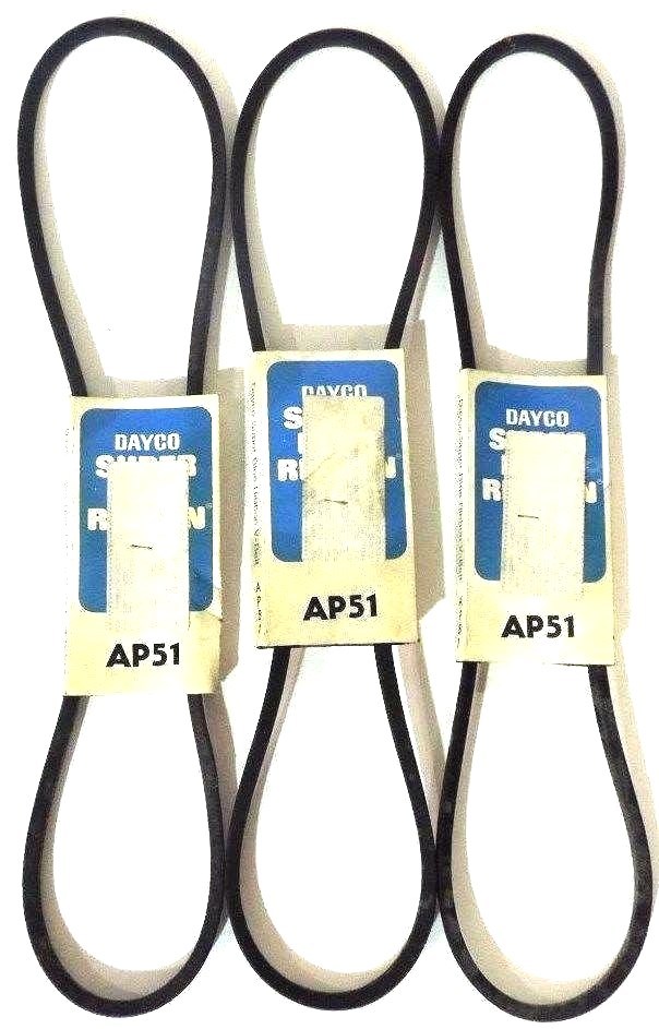 LOT OF 3 NEW DAYCO AP51 SUPER BLUE RIBBON V-BELTS