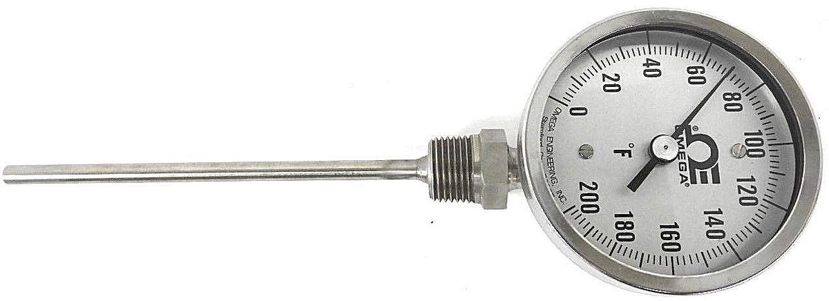 Used NIB OMEGA XR-0-200F-6-1/2 DIALTEMP BI-METAL THERMOMETERS, 0 TO 200F, 6" STEM