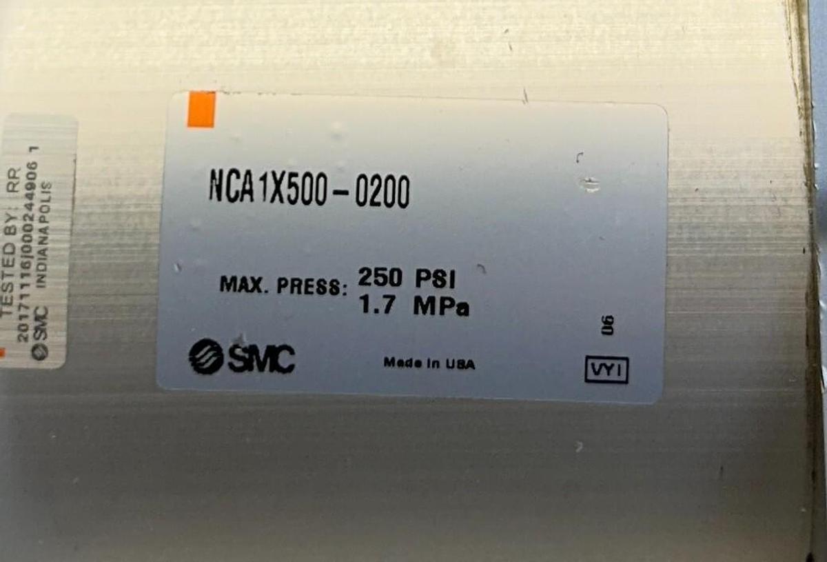 Used SMC NCA1X500-0200 / NCA1X5000200 SERIES NCA1 TIE-ROD CYLINDER 5'' DOUBLE NSNP