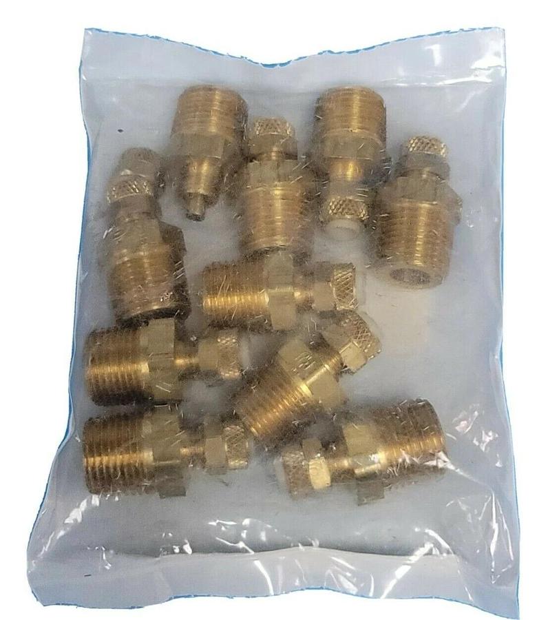 Used BAG OF 10 NEW ALKON AP68-P-4X6 BRASS FITTING CONNECTORS AP68P4X6