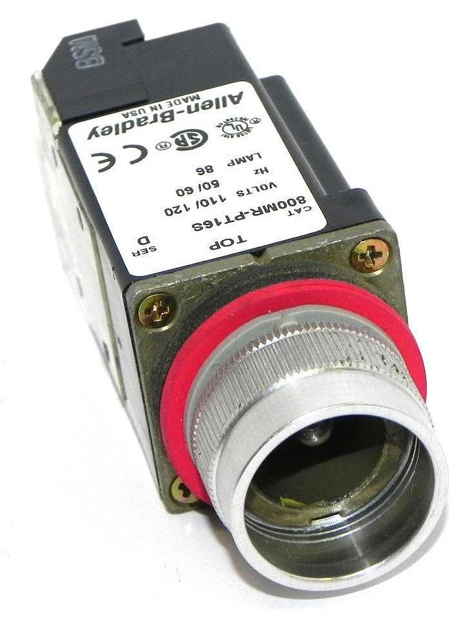 Used NIB ALLEN BRADLEY 800MR-PT16S SMALL ROUND XFMR PILOT LIGHT 120V W/OUT LENS SER D