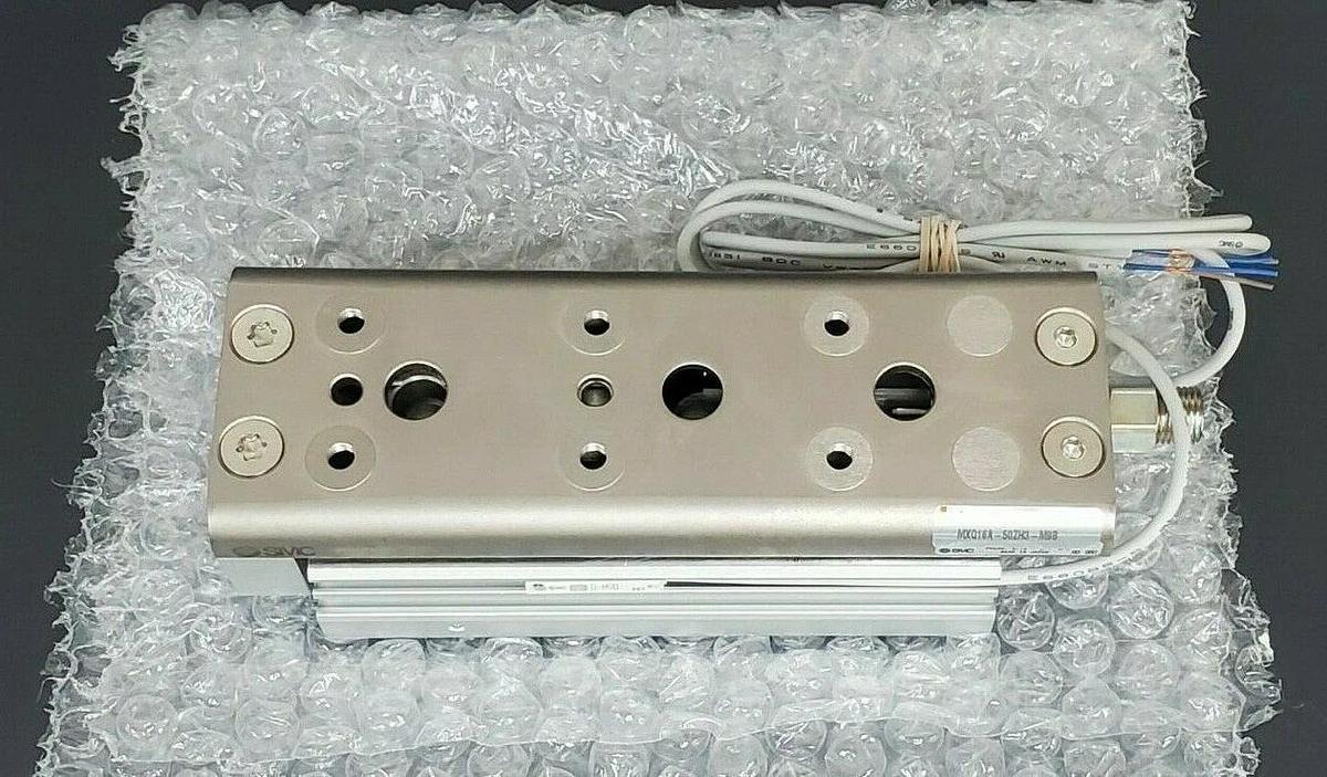 Used NEW SMC MXQ16A-50ZH3-M9B CYLINDER, SLIDE TABLE W/ AUTO SWITCH MXQ16A50ZH3M9B