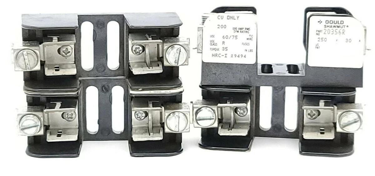 Used LOT OF 4 GOULD SHAWMUT 20356R FUSE BLOCKS 250V 30A