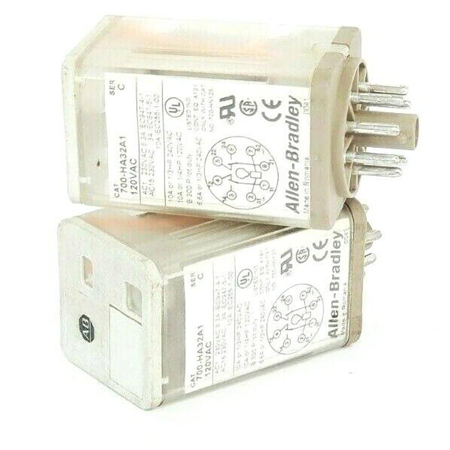 Used LOT OF 2 ALLEN BRADLEY 700-HA32A1 SER. C RELAYS 700HA32A1