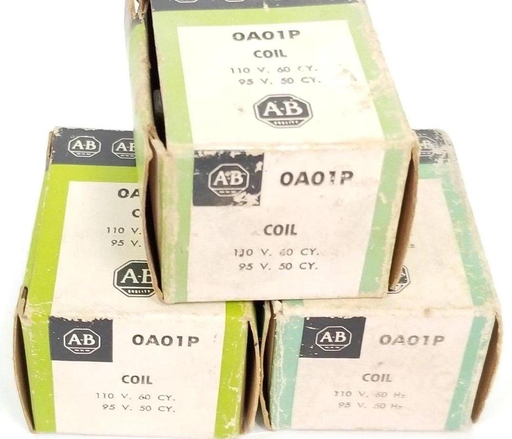 Used LOT OF 3 NIB ALLEN BRADLEY 0A01P COILS 95-110V 50-60CY
