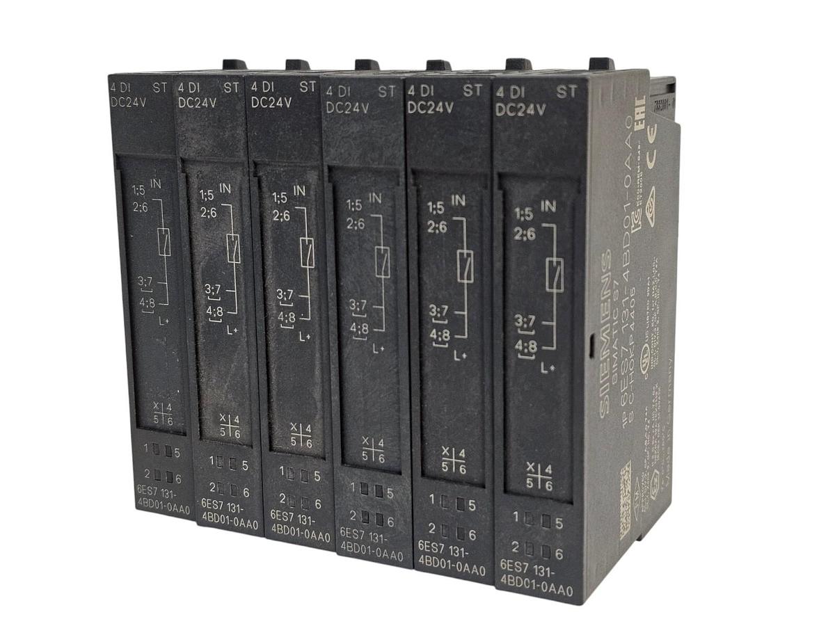 Used LOT OF 6 SIEMENS 6ES7131-4BD01-0AA0 DIGITAL INPUT MODULES 6ES71314BD010AA