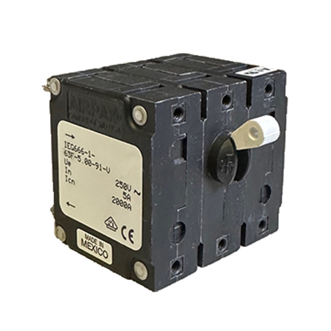 Used NEW AIRPAX IEG666-1-63F-5.00-91-V / IEG666163F50091V CIRCUIT BREAKER 250V 5A