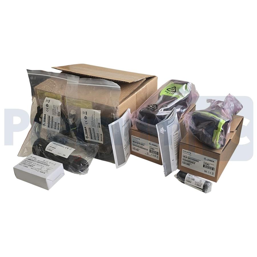 Zebra DS3678-SR3U4210SFW DS3678-SR Barcode Scanner USB Kit w/Cradle, Cables, PSU