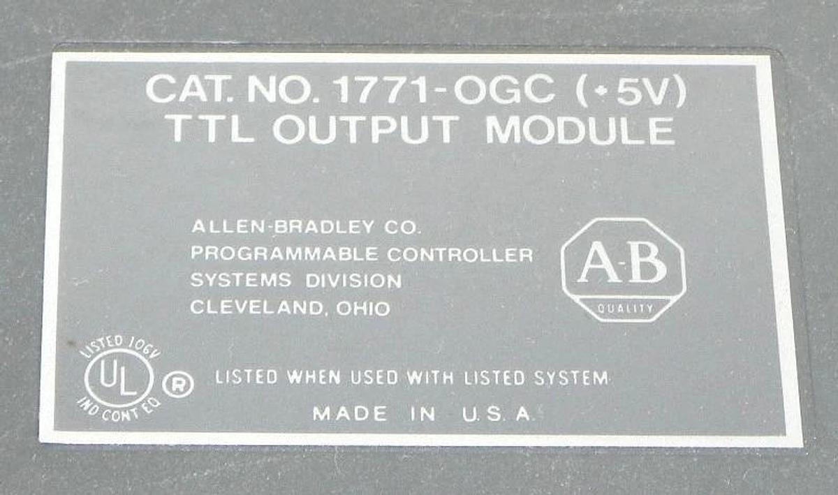 Used LOT OF 2 ALLEN BRADLEY 1771-OGC TTL OUTPUT MODULE W/1771-WA WIRING ARM