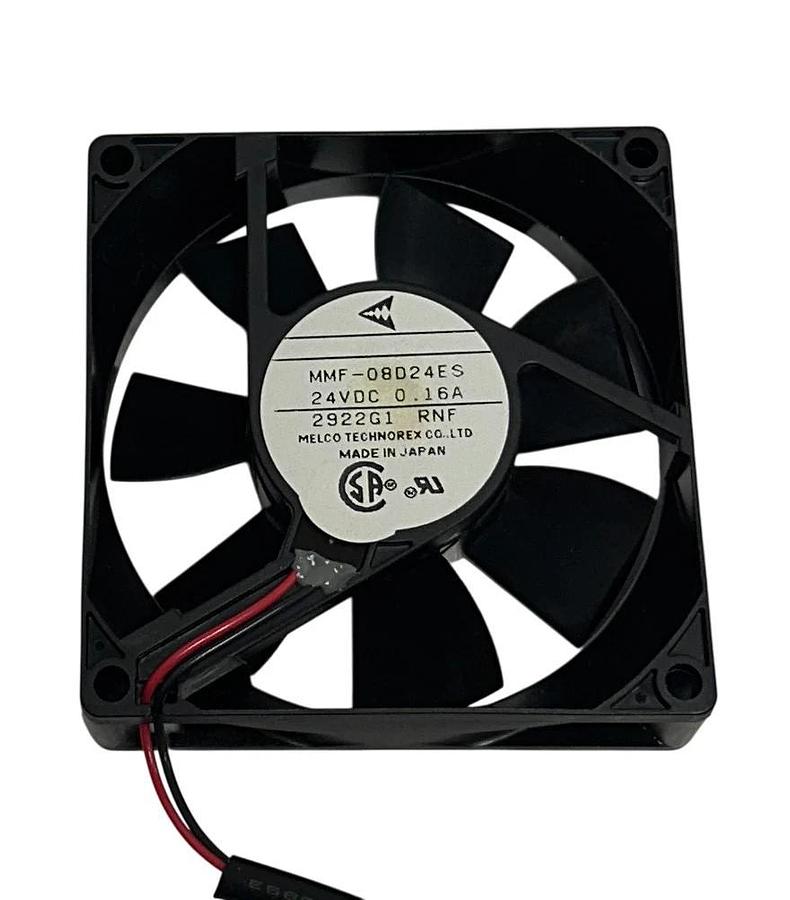 Used 2 MELCO YASAKAWA FAN001083 / MMF-08D24ES DC AXIAL FANS 2922G1 24VDC SQUARE NSMP