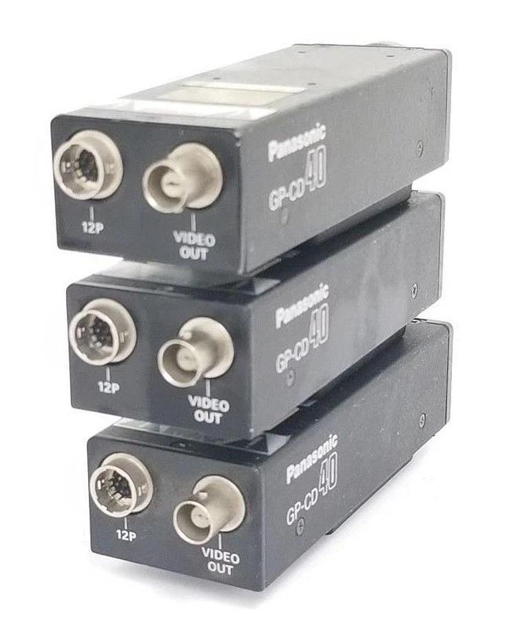 Used LOT OF 3 PANASONIC GP-CD40 CAMERAS INDUSTRIAL CCD 12VDC, 150MA, GPCD40