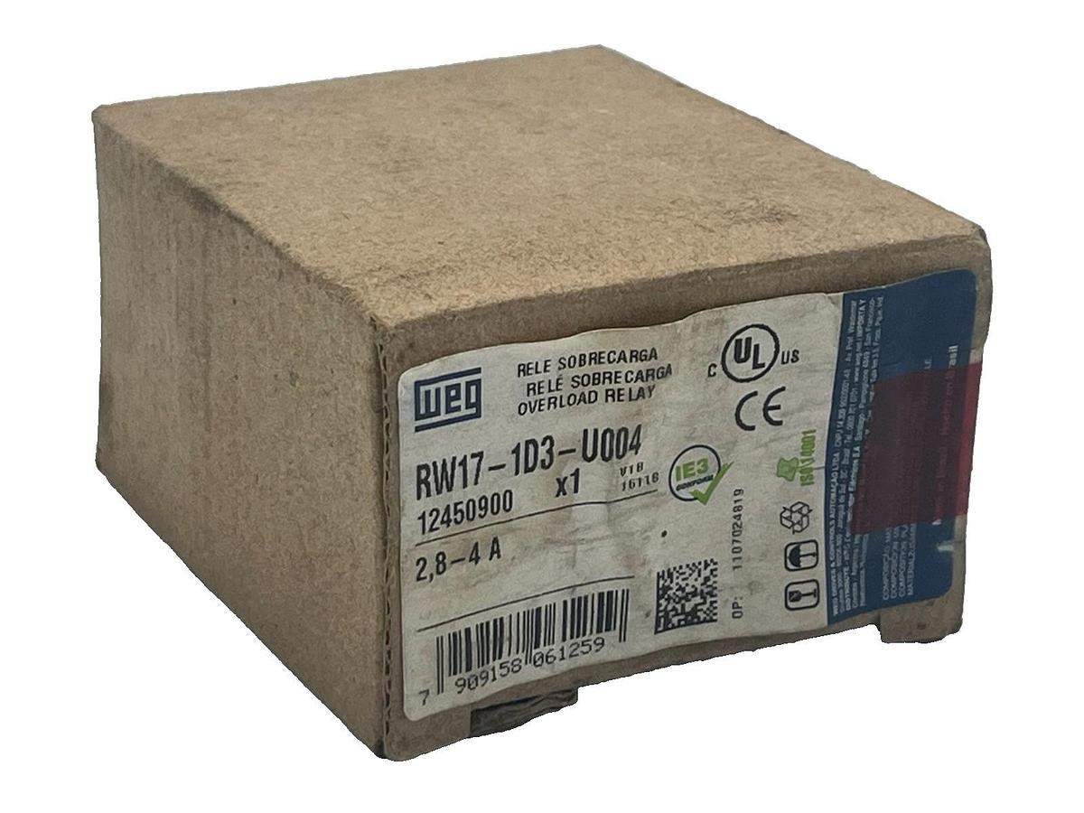 WEG RW17-1D3-U004 Thermal Overload Relay 2.8-4A Class 10 3-Pole