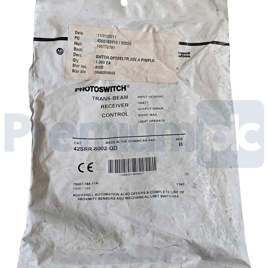 Used Sealed Surplus Allen Bradley 42SRR-6002-QD /B PHOTOSWITCH Photoelectric Sensor