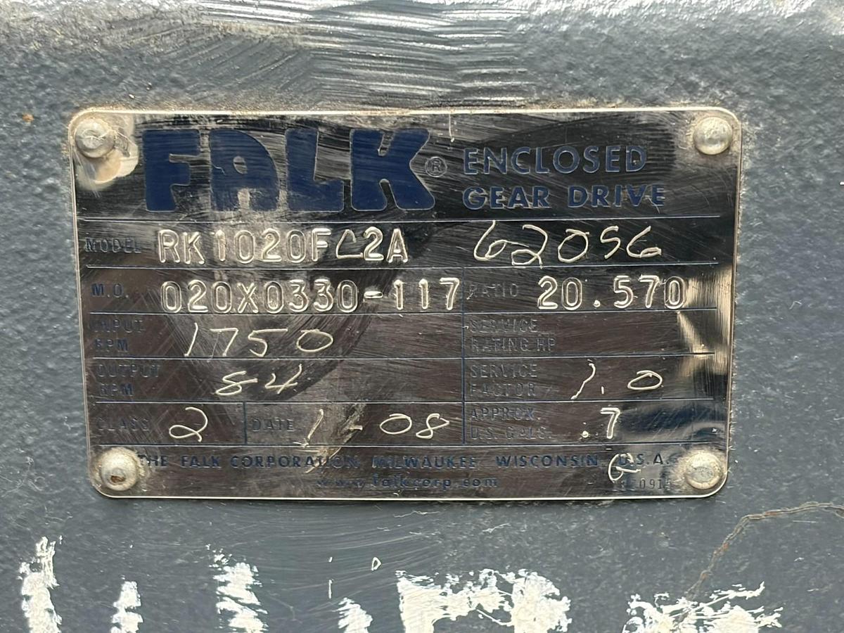 Used Falk RK1020FC2A Enclosed Gear Drive Speed Reducer 20.570 Ratio 0752129 1020F-C2A