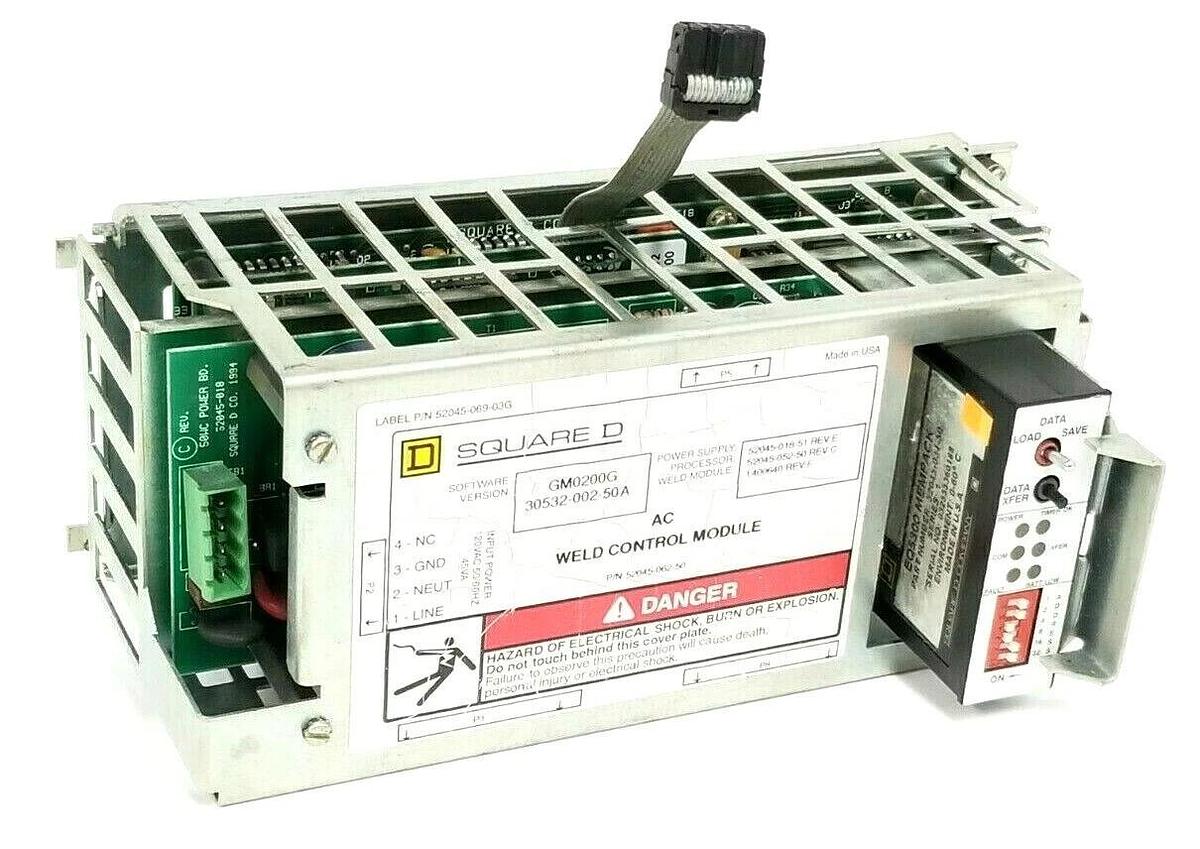 Used SQUARE D 52045-062-50 WELD CONTROL MODULE W/ EQ5300 52045-034-50 MEMPACK GM0200G