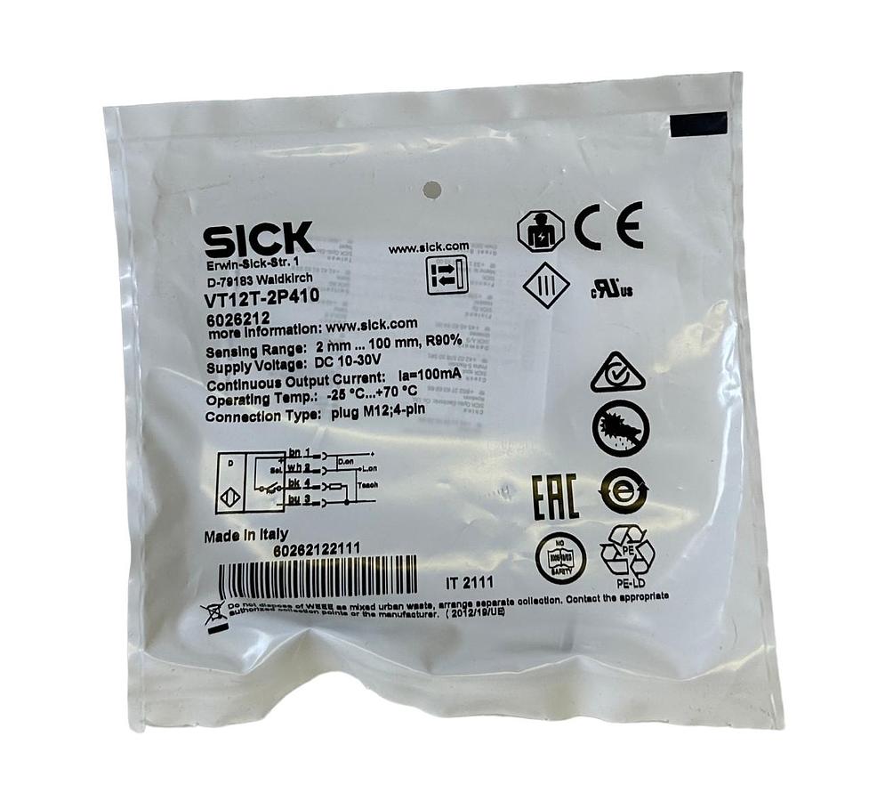 Used NEW SICK VT12T-2P410 / VT12T2P410 ENERGETIC PHOTOELECTRIC SENSOR 10-30V 6026212
