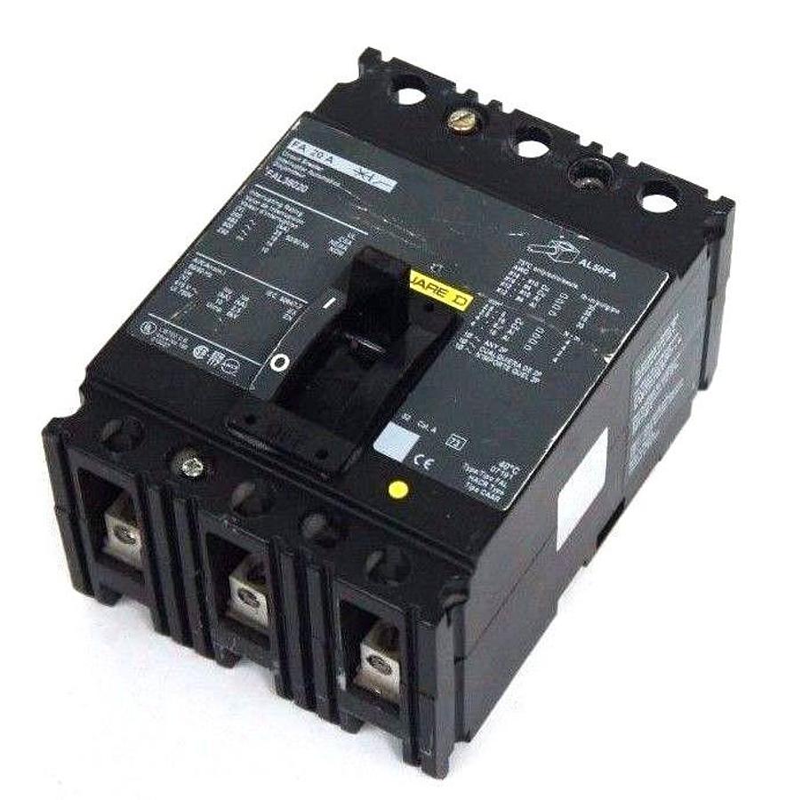 Used SQUARE D FAL36020 CIRCUIT BREAKER 600V, 20 A