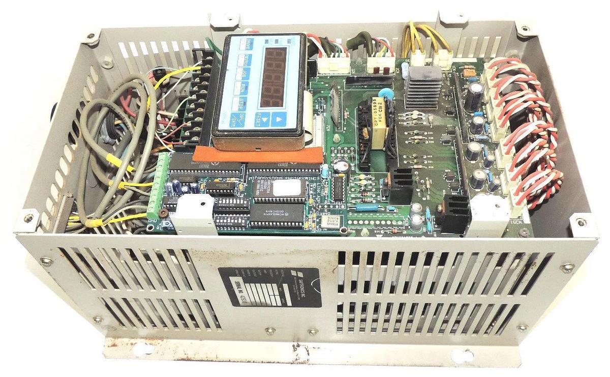 Used SAFETRONICS CIMR-H2.2G2-E-10 DRIVE 460V MFR. CODE E480861, CIMRH22G2E10
