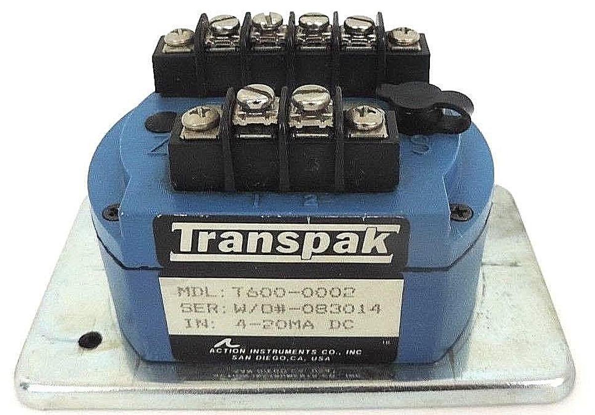 Used ACTION INSTRUMENTS T600-0002 TRANSPAK ISOLATOR W/O#-083014, 4-20MA DC