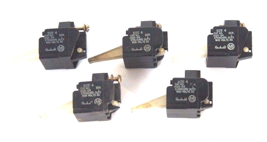 Used LOT OF 5 ALLEN BRADLEY 1495-G4 SIZE 4 CONTACTS SER L, 1495G4