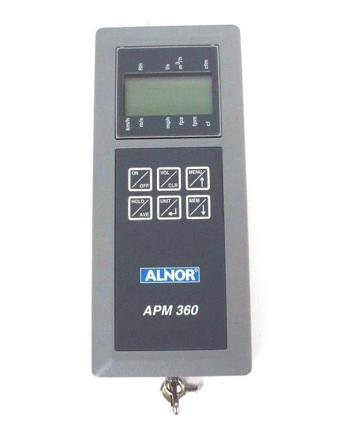 Used ALNOR APM360 MULTI-PURPOSE METER W/ MODEL: 275 THERMOANEMOMETER PROBE