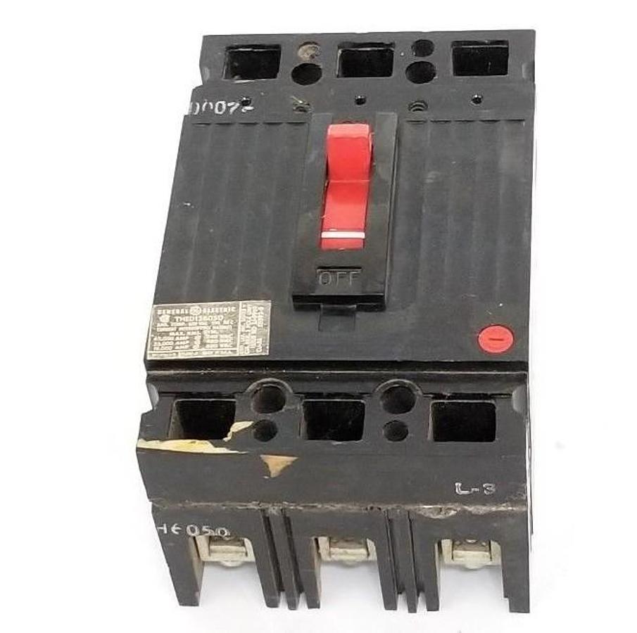 Used GENERAL ELECTRIC THED136050 CIRCUIT BREAKER 50AMP 3POLE 600VAC