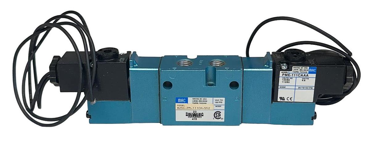 Used MAC VALVES 825C-PM-111CA-552 / 825CPM111CA552 SOLENOID VALVE 100-120VAC NSMP