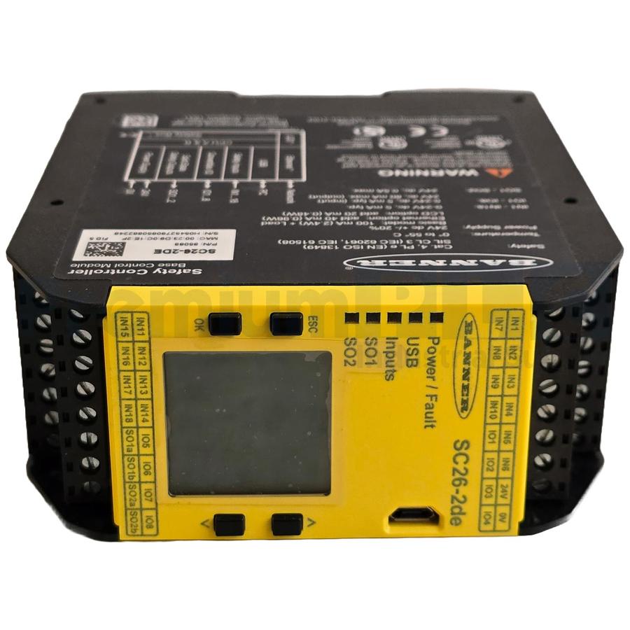 Used BANNER SC26-2DE SC26 SAFETY CONTROLLER BASE CONTROL MODULE P/N 85068 NUPI