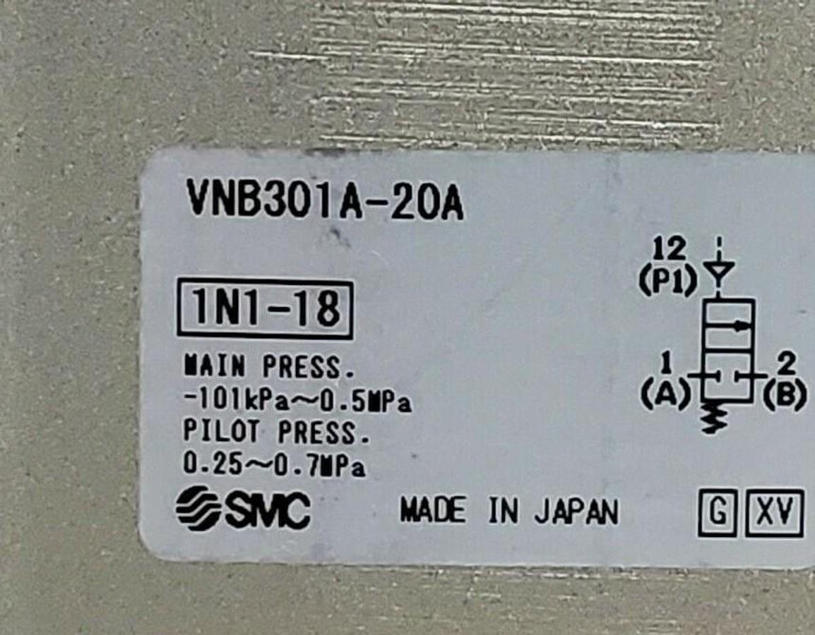 Used LOT OF 10 NIB SMC VNB301A-20A PNEUMATIC PROCESS VALVES 1N1-18 VNBD00 VNB301A20A