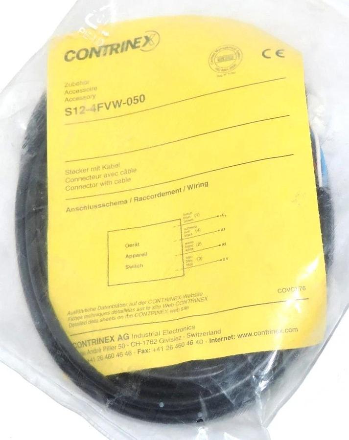 Used NEW CONTRINEX S12-4FVW-050 CONNECTOR WITH CABLE S124FVW050