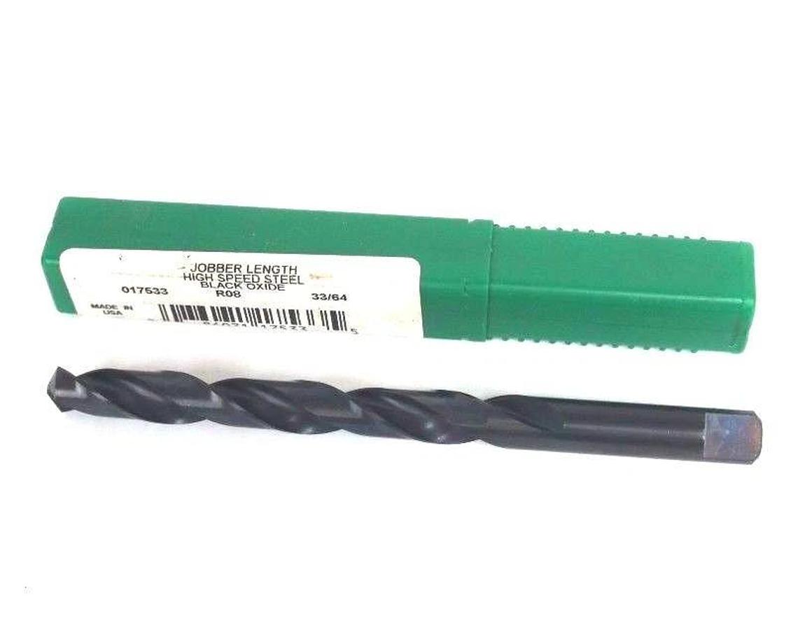 NEW PRECISION TWIST DRILL 017533 33/64" JOBBER LENGTH HSS BLACK OXIDE R08