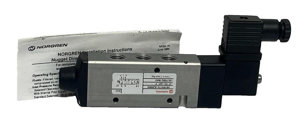 Norgren V61R517A-A2000A Solenoid Valve V61R Series w/ Instructions New Surplus