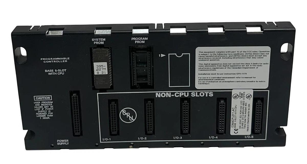 Used GE FANUC IC693CPU311 5-SLOT BASE BACKPLANE W/ CPU 90-30 IC693CPU311-AC USNP