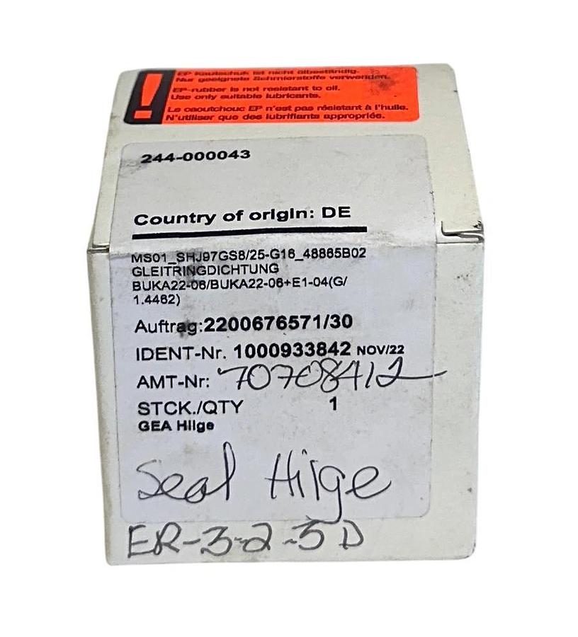 Used GEA HILGE 244-000043 / 244000043 PUMP MECHANICAL SEAL KIT 1000933842 NSFS