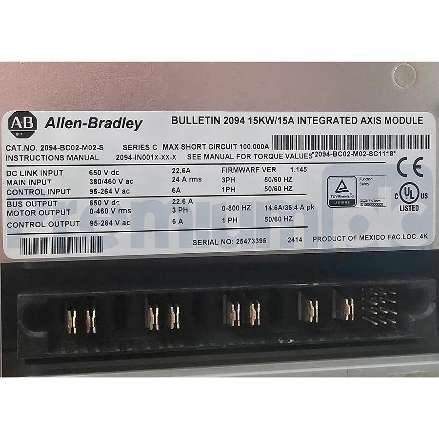 Surplus Allen Bradley 2094-BC02-M02-S /C Kinetix 6000 Axis Module 15kW/15A 1.145 820919595677