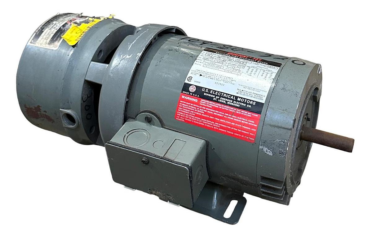 Used US ELECTRICAL MOTORS P63CPC-2870 / F012 UNIMOUNT 125 MOTOR 3/4HP W/ BRAKE NSNP
