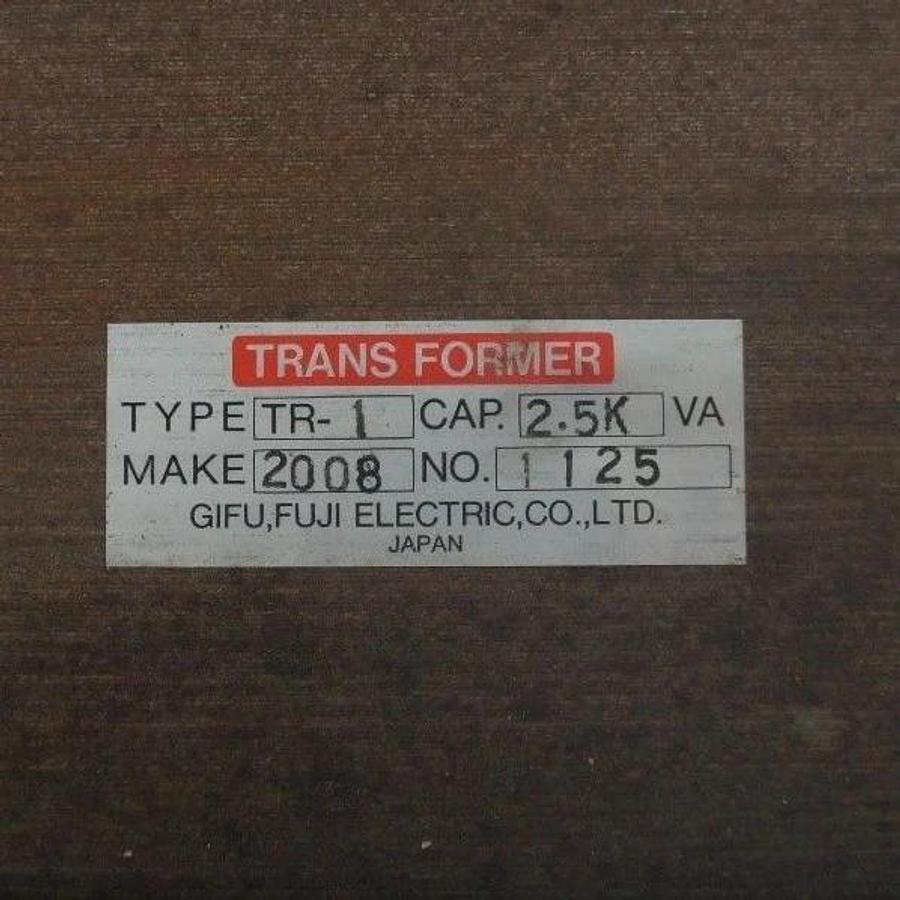 Used FUJI ELECTRIC TYPE TR-1 NO. 1125 TRANSFORMER CAP. 2.5K, TR1