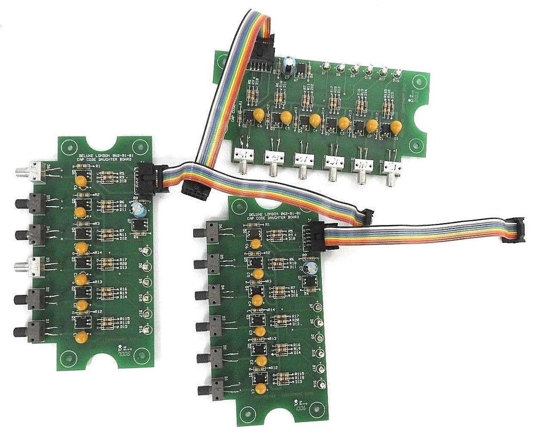 Used LOT OF 3 DELUXE LONDON 062-01-01 CAP CODE DAUGHTER BOARDS W/ RIBBON CABLE