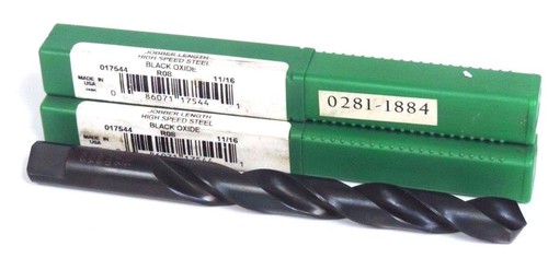 Used LOT OF 2 NEW PRECISION TWIST 017544 TYPE R08 11/16" TAPER LENGTH DRILL BITS