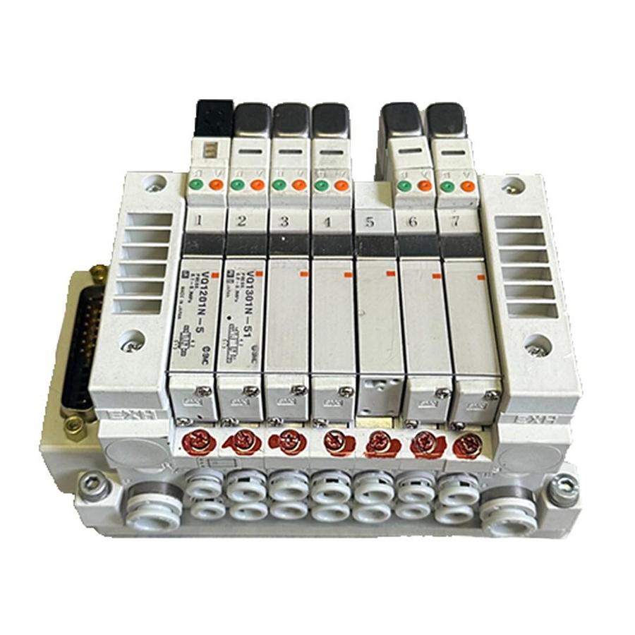 Used SMC VV5Q11-C01-07-DAL01096 / VV5Q11C0107DAL01096 PNEUMATIC MANIFOLD VQ1301N-51