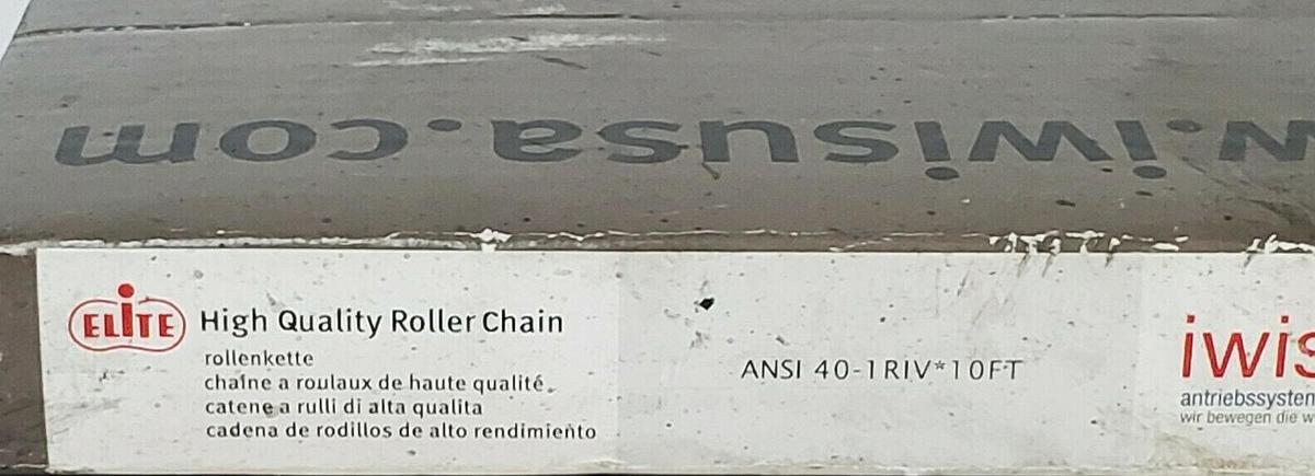 Used NEW ELITE IWIS A1240X10FT 40 RIV 10FT ROLLER CHAIN