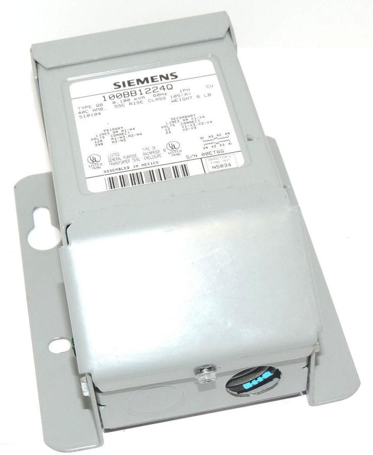 Used SIEMENS 100BB1224Q BUCK-BOOST TRANSFORMER TYPE: QB, 0.100 KVA, 60HZ, 1PH