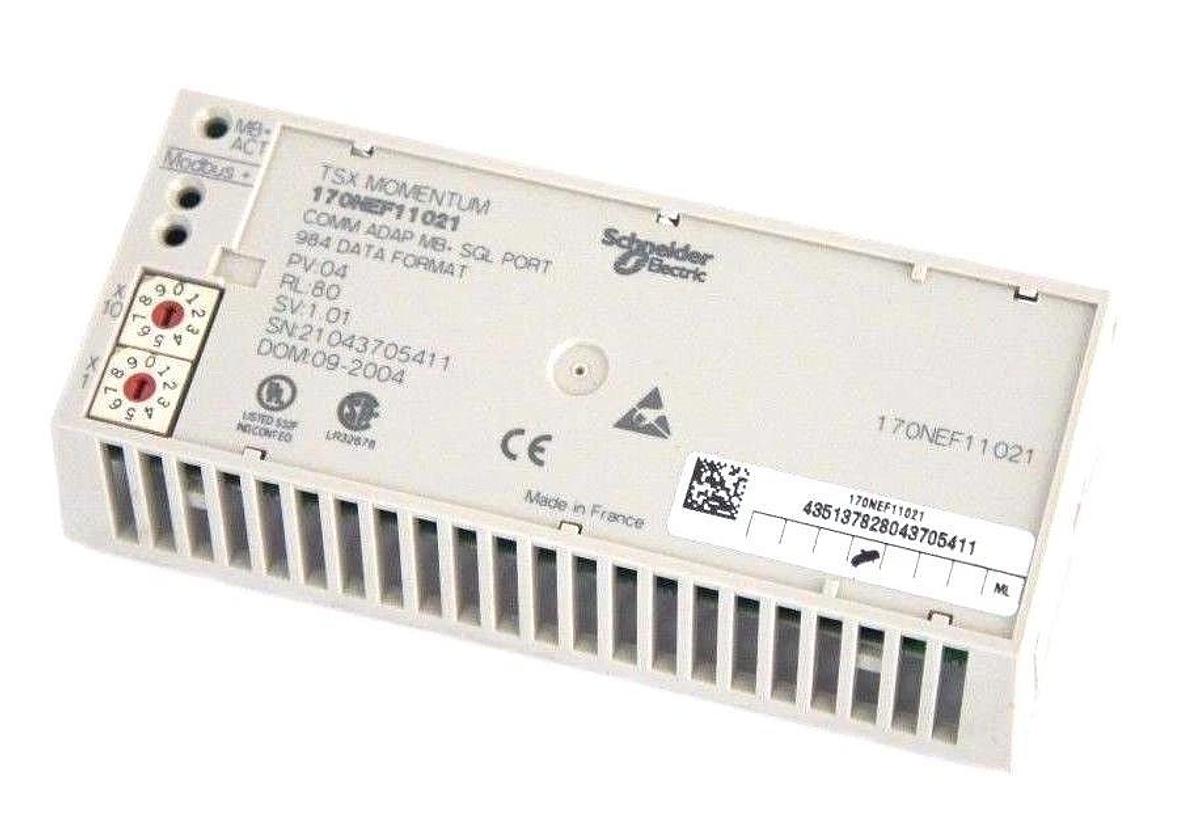 Used NIB SCHNEIDER MODICON 170NEF11021 COMM ADAP MB+ SGL PORT PV: 04, SV: 1.01