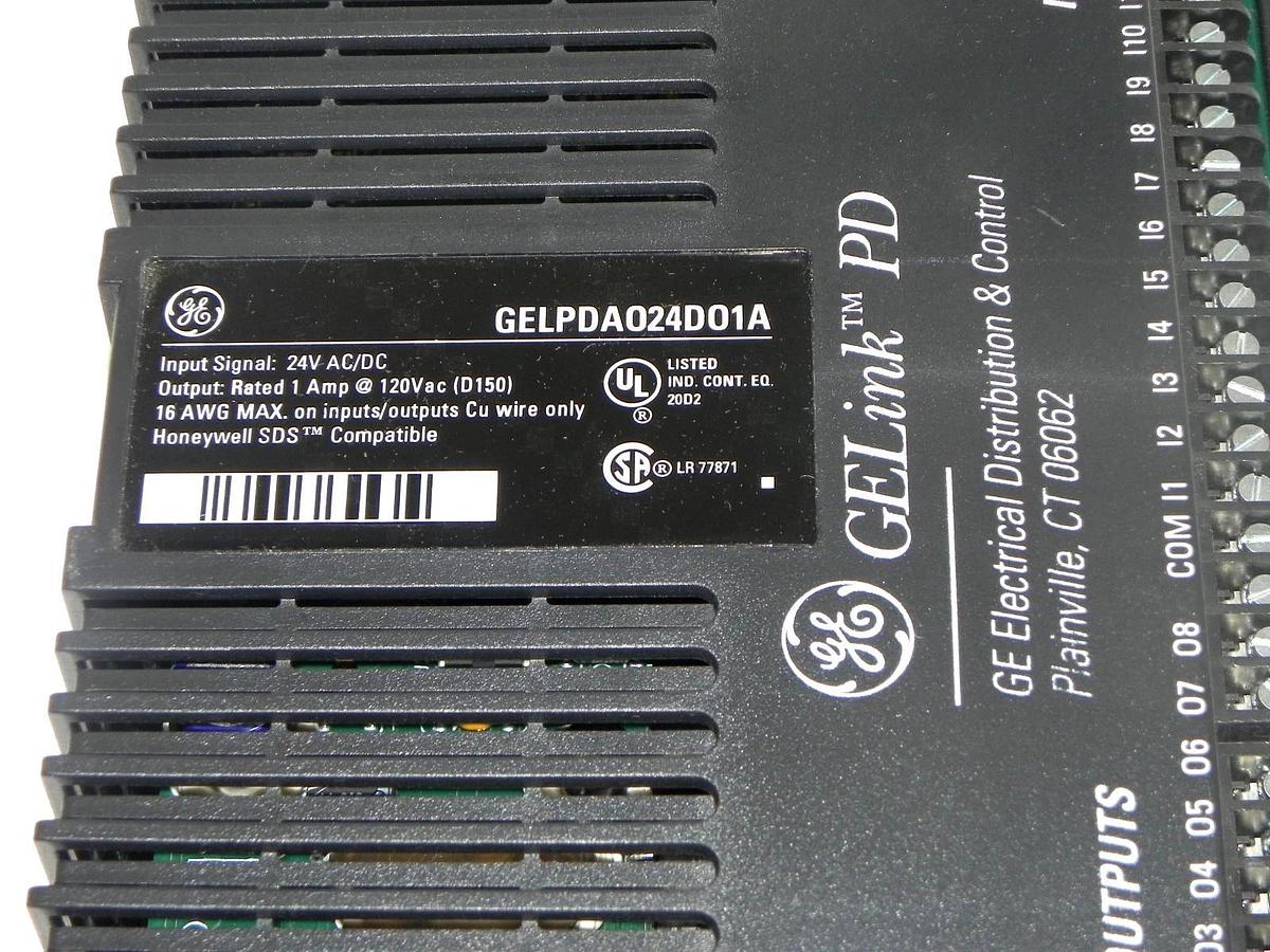 Used GENERAL ELECTRIC GELPDA024D01A I/O MODULE REMOTE GELINK PD 24VAC/DC 1AMP