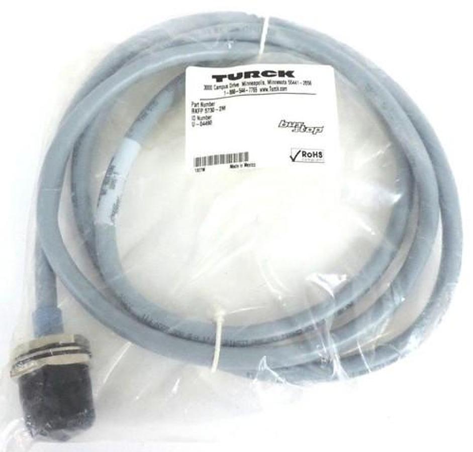 NIB TURCK ELEKTRONIK RKFP 5730-2M NETWORK RECEPTACLE CABLE ID NO U-04490