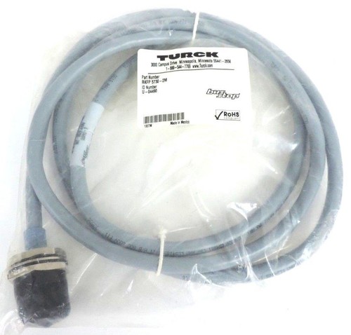 NIB TURCK ELEKTRONIK RKFP 5730-2M NETWORK RECEPTACLE CABLE ID NO U-04490